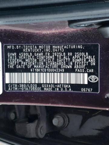 4T1BK1EB1DU042349 - 2013 TOYOTA AVALON BASE 紫色 照片 12