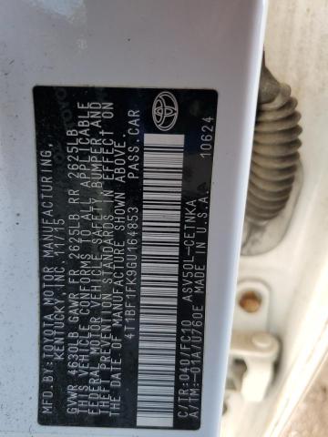 4T1BF1FK9GU164853 - 2016 TOYOTA CAMRY LE WHITE photo 13