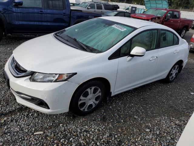 19XFB4F30DE003183 - 2013 HONDA CIVIC HYBRID L WHITE photo 1