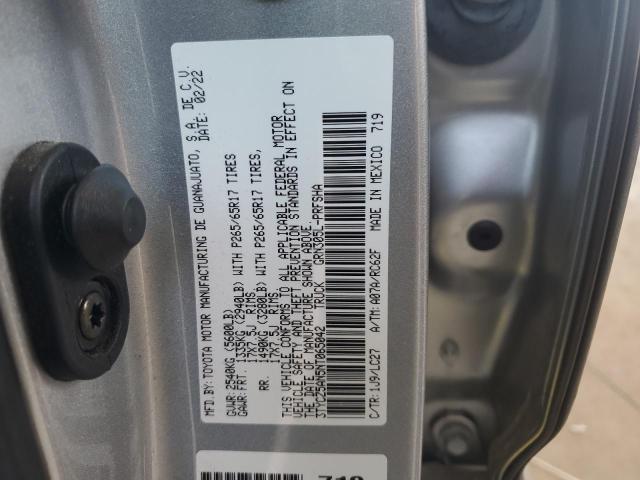 3TYCZ5AN5NT065042 - 2022 TOYOTA TACOMA DOUBLE CAB 银色 照片 12