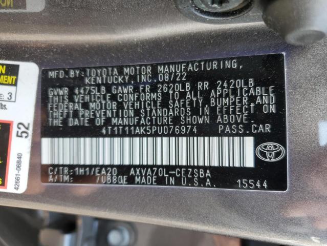 4T1T11AK5PU076974 - 2023 TOYOTA CAMRY SE NIGHT SHADE GRAY photo 12