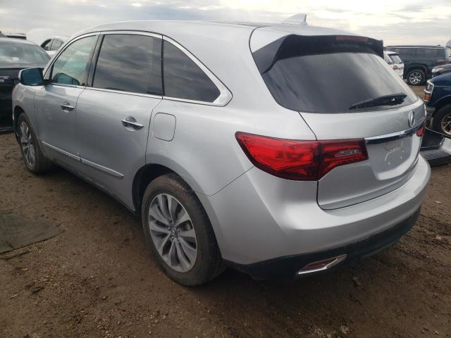 5FRYD3H49EB010159 - 2014 ACURA MDX TECHNOLOGY SILVER photo 2
