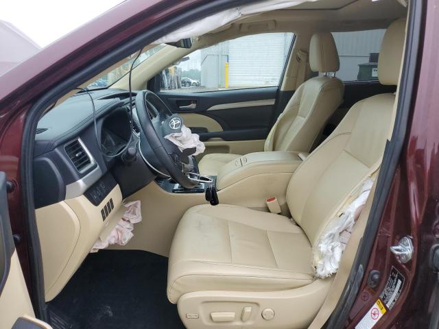 5TDJZRFH4KS961678 - 2019 TOYOTA HIGHLANDER SE 栗色 照片 7