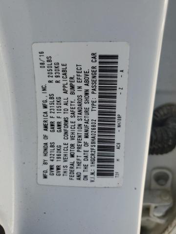 1HGCR2F59HA026802 - 2017 HONDA ACCORD SPORT თეთრი ფოტო 12