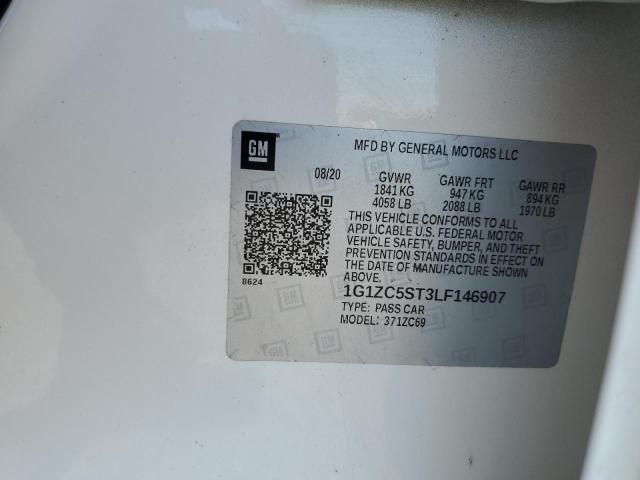 1G1ZC5ST3LF146907 - 2020 CHEVROLET MALIBU LS 白色 照片 12