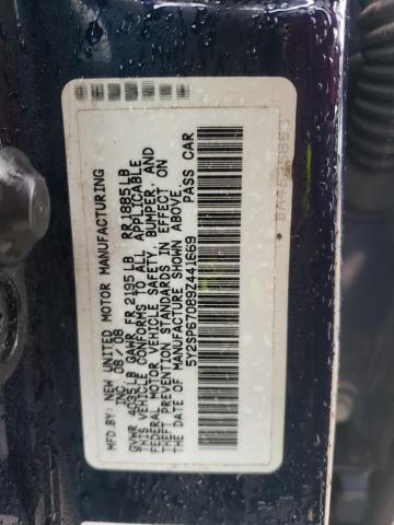 5Y2SP67089Z441669 - 2009 PONTIAC VIBE BLUE photo 12