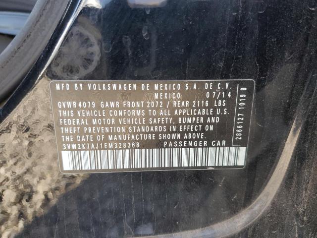 3VW2K7AJ1EM328368 - 2014 VOLKSWAGEN JETTA BASE 黑色 照片 12