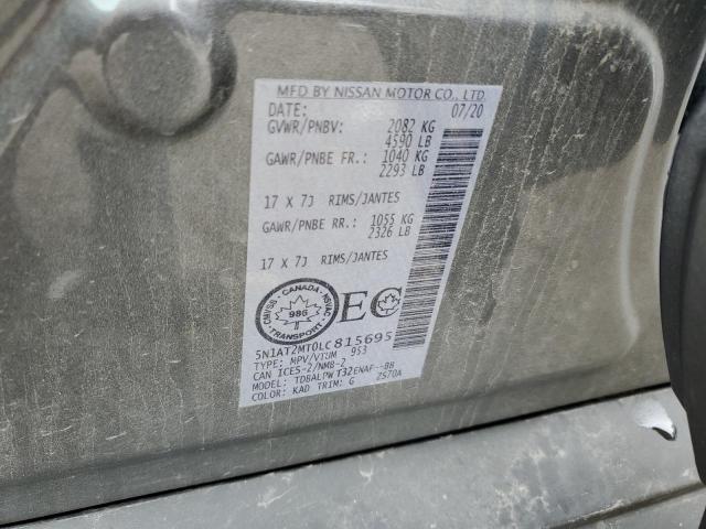 5N1AT2MT0LC815695 - 2020 NISSAN ROGUE S GRAY photo 13