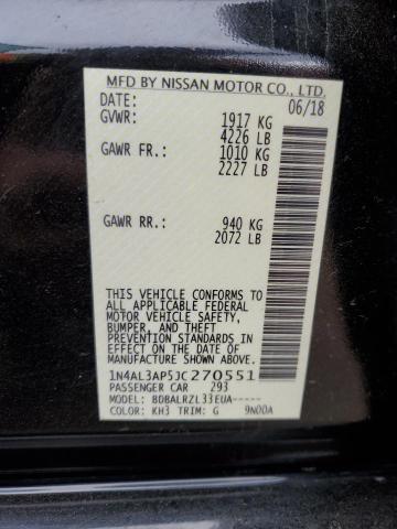 1N4AL3AP5JC270551 - 2018 NISSAN ALTIMA 2.5 Noir photo 12