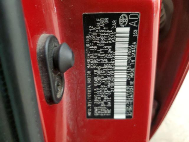 2T1BU4EE6CC862397 - 2012 TOYOTA COROLLA BASE RED photo 12