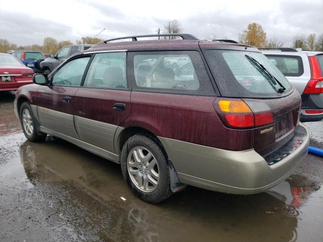 4S3BH6650Y7661604 - 2000 SUBARU LEGACY OUTBACK MAROON photo 2