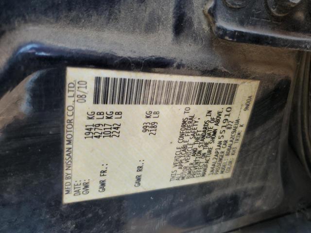 1N4AL2AP1AN551910 - 2010 NISSAN ALTIMA BASE BLACK photo 12