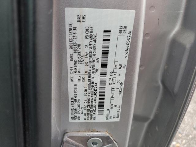 1FMCU0GD9KUC47213 - 2019 FORD ESCAPE SE ვერცხლისფერი ფოტო 13