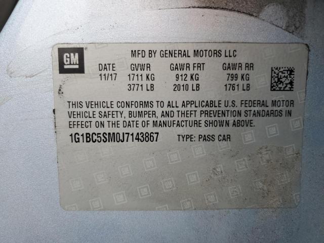 1G1BC5SM0J7143867 - 2018 CHEVROLET CRUZE LS BLUE photo 12