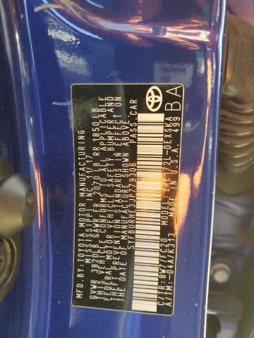 5YFBURHE3JP779306 - 2018 TOYOTA COROLLA L BLUE photo 12