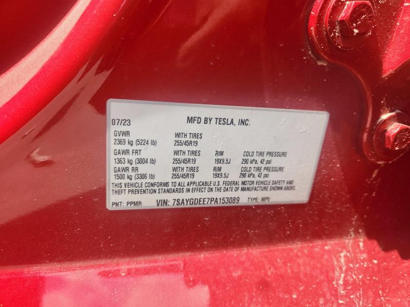 7SAYGDEE7PA153089 - 2023 TESLA MODEL Y Kırmızı fotoğraf 12