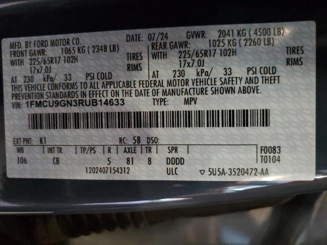 1FMCU9GN3RUB14633 - 2024 FORD ESCAPE ACTIVE BLUE photo 13