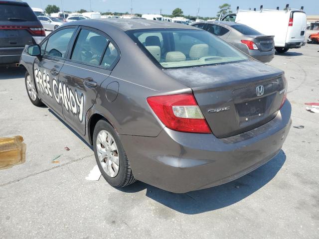 2HGFB2F5XCH566204 - 2012 HONDA CIVIC LX ნაცრისფერი ფოტო 2