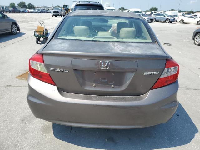 2HGFB2F5XCH566204 - 2012 HONDA CIVIC LX ნაცრისფერი ფოტო 6