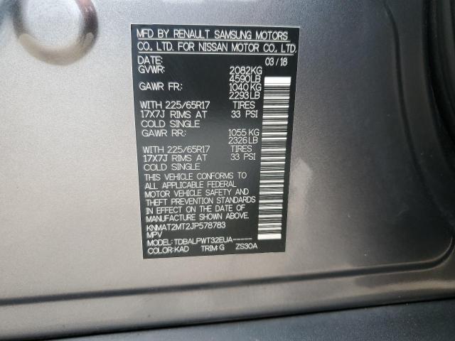 KNMAT2MT2JP578783 - 2018 NISSAN ROGUE S Boz foto 13