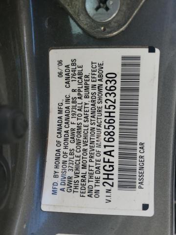 2HGFA16856H523630 - 2006 HONDA CIVIC EX TAN photo 12