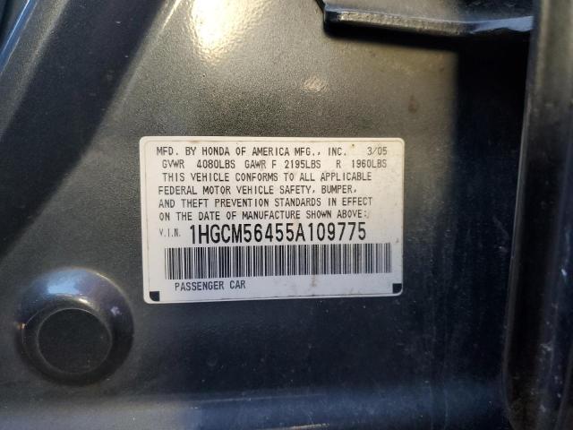 1HGCM56455A109775 - 2005 HONDA ACCORD LX GRAY photo 12