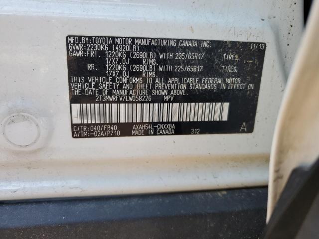 2T3MWRFV7LW058226 - 2020 TOYOTA RAV4 LE WHITE photo 13