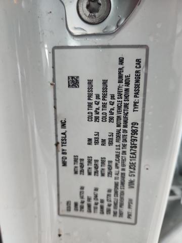 5YJ3E1EA7SF979879 - 2025 TESLA MODEL 3 白色 照片 13