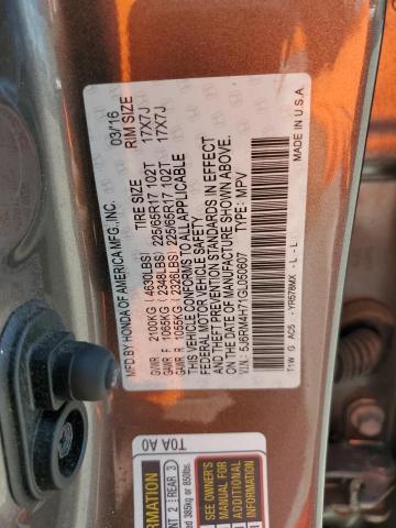 5J6RM4H71GL050607 - 2016 HONDA CR-V EXL 金色 照片 13