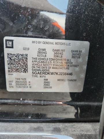 5GAERDKW7KJ238446 - 2019 BUICK ENCLAVE AVENIR BLACK photo 14