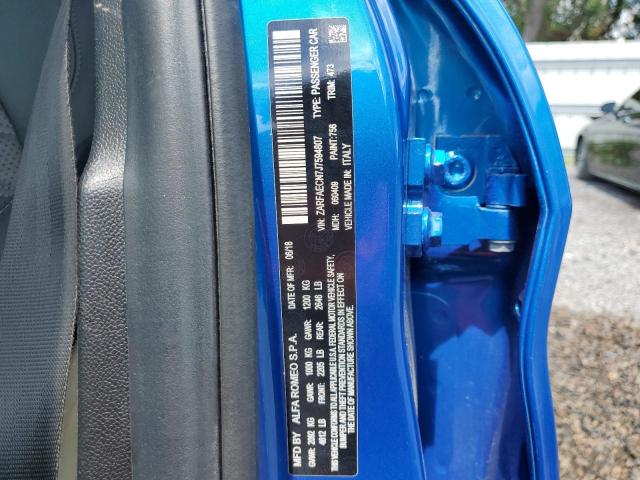 ZARFAECN7J7594807 - 2018 ALFA ROMEO GIULIA TI Mavi fotoğraf 13