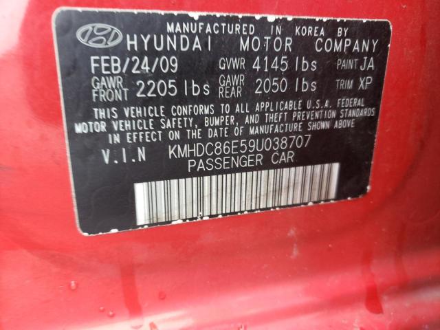 KMHDC86E59U038707 - 2009 HYUNDAI ELANTRA TO RED photo 13