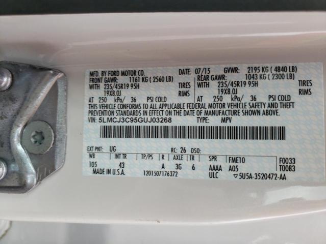 5LMCJ3C95GUJ03268 - 2016 LINCOLN MKC RESERVE WHITE photo 12