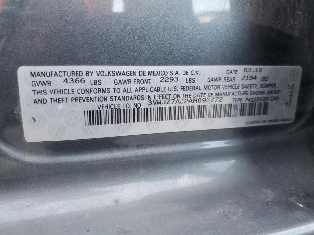 3VWJZ7AJ2AM093772 - 2010 VOLKSWAGEN JETTA S GRAY photo 13
