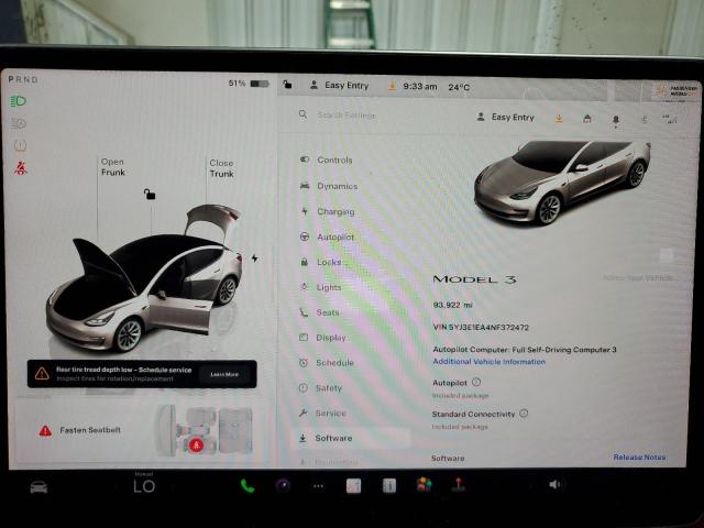 5YJ3E1EA4NF372472 - 2022 TESLA MODEL 3 灰色 照片 9