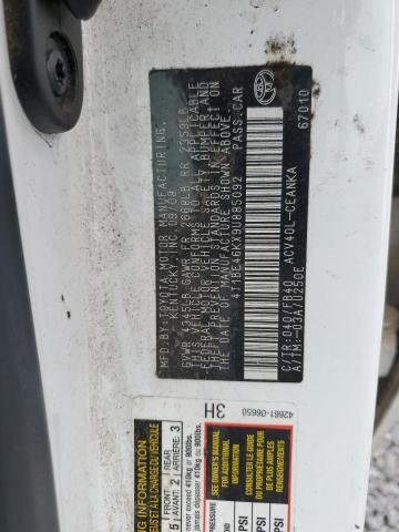 4T1BE46KX9U885092 - 2009 TOYOTA CAMRY BASE 白色 照片 12