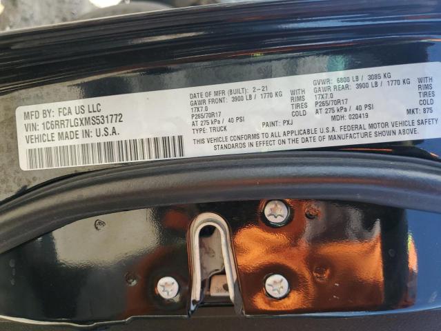 1C6RR7LGXMS531772 - 2021 RAM 1500 CLASSIC SLT Qara foto 12