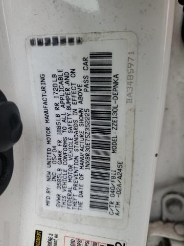 1NXBR30E75Z352225 - 2005 TOYOTA COROLLA CE 白色 照片 12