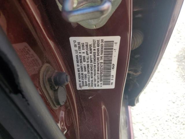 19XFB2F8XDE274719 - 2013 HONDA CIVIC EX Bordo foto 12