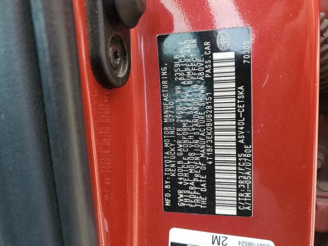 4T1BF3EK0BU628151 - 2011 TOYOTA CAMRY BASE BURGUNDY photo 13