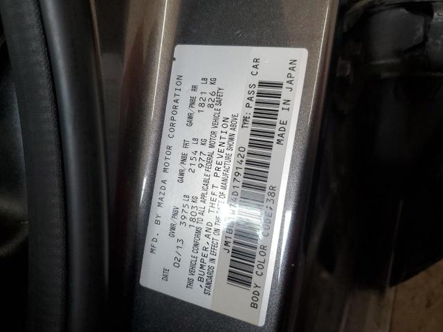 JM1BL1W74D1791420 - 2013 MAZDA 3 I GRAY photo 12