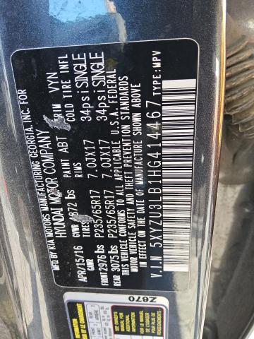 5XYZU3LB1HG414467 - 2017 HYUNDAI SANTA FE SPORT BLACK photo 13