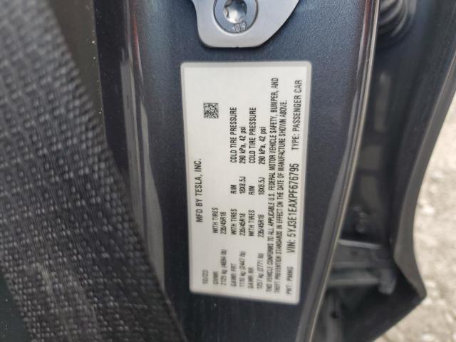 5YJ3E1EAXPF676795 - 2023 TESLA MODEL 3 GRAY photo 12