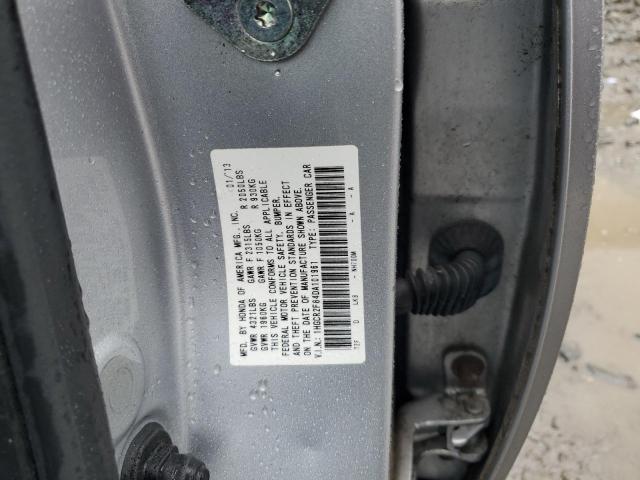 1HGCR2F84DA101961 - 2013 HONDA ACCORD EXL SILVER photo 12