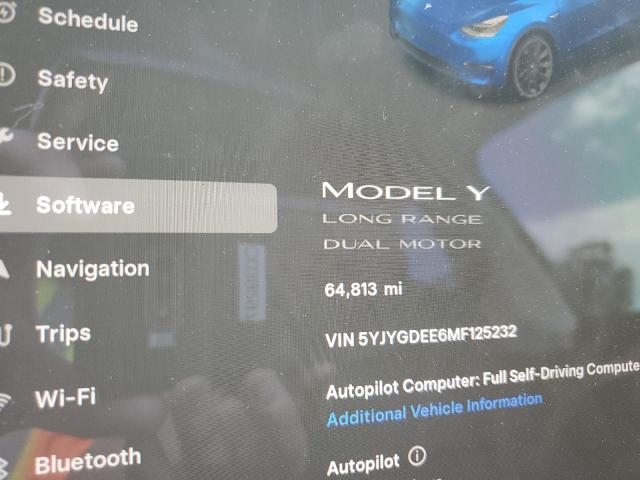 5YJYGDEE6MF125232 - 2021 TESLA MODEL Y Mavi foto 9