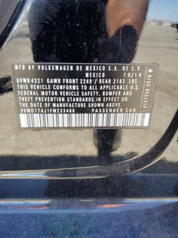 3VWD17AJ1FM233466 - 2015 VOLKSWAGEN JETTA SE BLACK photo 12