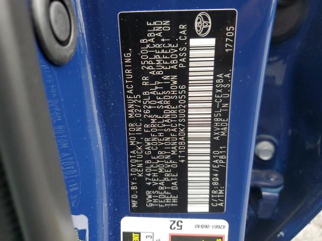 4T1DBADK7SU020556 - 2025 TOYOTA CAMRY XSE Azul foto 12