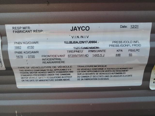 1UJBJ0AJ2N17J0984 - 2022 JAYCO JAYFLIGHT TWO TONE photo 10