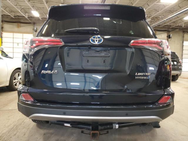 JTMDJREV0JD171266 - 2018 TOYOTA RAV4 HV LIMITED BLUE photo 6