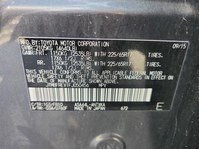 JTMBFREV1FJ050456 - 2015 TOYOTA RAV4 LE GRAY photo 14